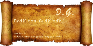 Drótos Győző névjegykártya